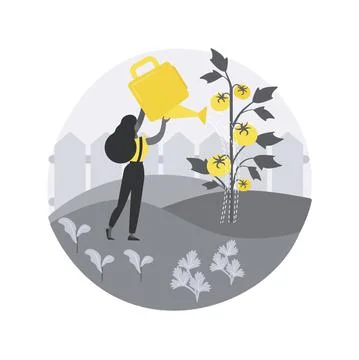 Growing vegetables abstract concept vector illustration. Stock Illustration