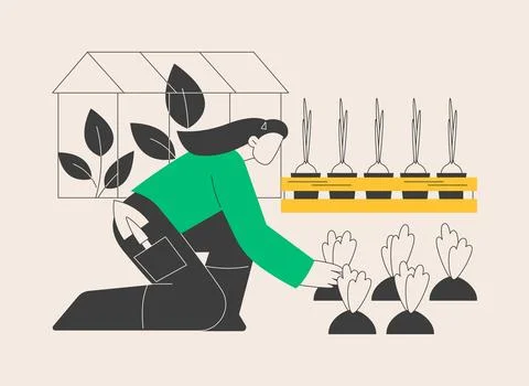 Growing vegetables abstract concept vector illustration. Illustration