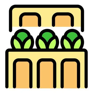 Growing vegetables using vertical farming techniques Stock Illustration