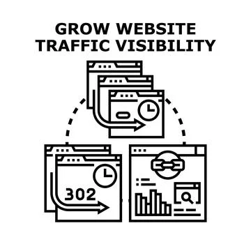 Growing website traffic and boosting online visibility Stock Illustration