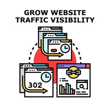 Growing website traffic and boosting online visibility Stock Illustration