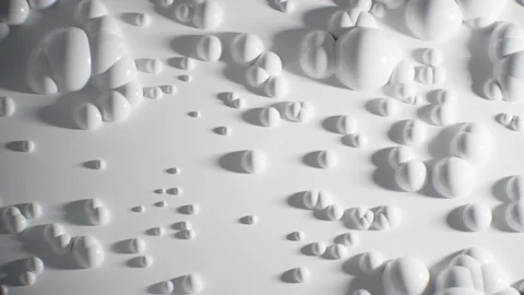 Growing white bubbles abstract light white background Stock Footage 148209206