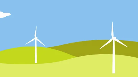 Growing wind power on the hills Stock Footage 36557476