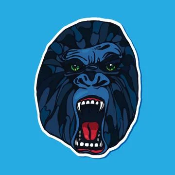 Growling gorilla tattoo Stock Illustration