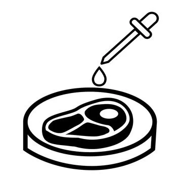 Grown lab meat icon. Future culture of food symbol. Artificial meat sign. Stock-Illustration