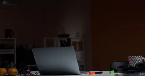 A grown man crawls out from under the table Video stock 145742440