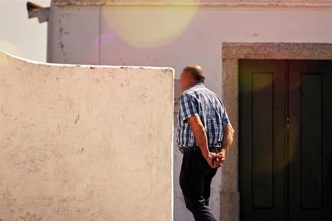 A grown man walking Foto stock