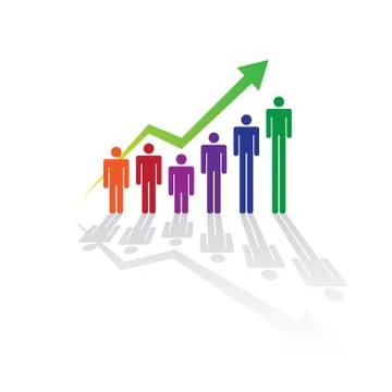 Growning people Stock Illustration