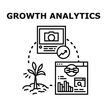 Growth analytics concept generating business development and data marketing Stock Illustration