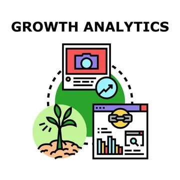 Growth analytics concept generating business development and data marketing Stock Illustration