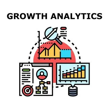 Growth analytics concept visualizing business data strategy Stock Illustration