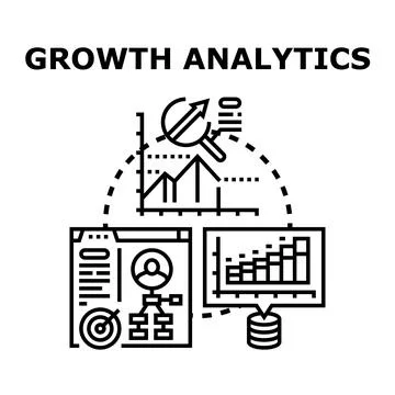 Growth analytics concept visualizing business data strategy Stock Illustration