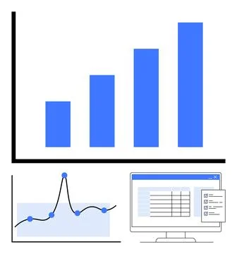 Growth and Analysis Elevating Business Insights Through Data Visualization Illustrazione stock