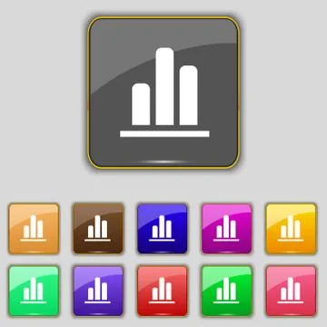 Growth and development concept. graph of Rate icon sign. Set with eleven colo Illustrazione stock