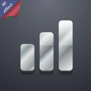 Growth and development concept. graph of Rate  icon symbol. 3D style. Trendy, Stock Illustration