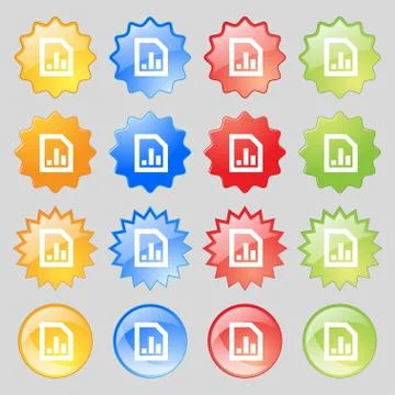 Growth and development concept. graph of Rate icon sign. Big set of 16 colorf Illustrazione stock