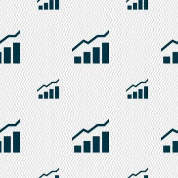 Growth and development concept. graph of Rate icon sign. Seamless pattern wit Stock Illustration