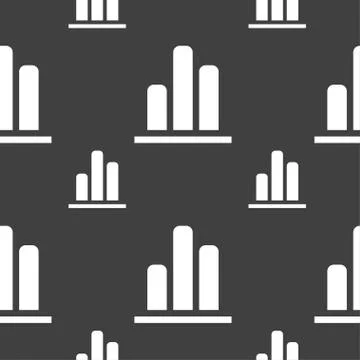 Growth and development concept. graph of Rate icon sign. Seamless pattern on  Stock Illustration