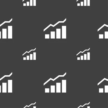Growth and development concept. graph of Rate icon sign. Seamless pattern on  Illustrazione stock