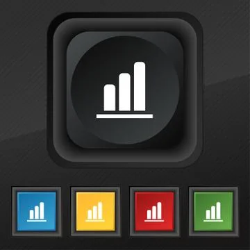 Growth and development concept. graph of Rate  icon symbol. Set of five color Stock Illustration