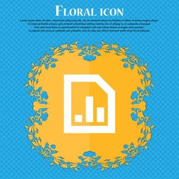 Growth and development concept. graph of Rate . Floral flat design on a blue  Stock Illustration