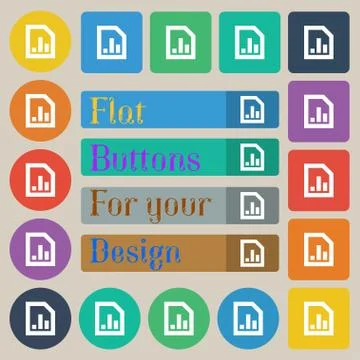 Growth and development concept. graph of Rate icon sign. Set of twenty colored f Illustrazione stock