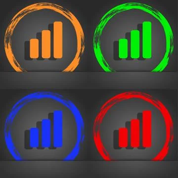 Growth and development concept. graph of Rate icon symbol. Fashionable modern st Illustrazione stock