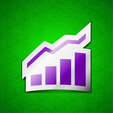 Growth and development concept. graph of Rate icon sign. Symbol chic colored sti Illustrazione stock
