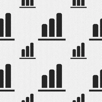 Growth and development concept. graph of Rate icon sign. Seamless pattern with g Illustrazione stock
