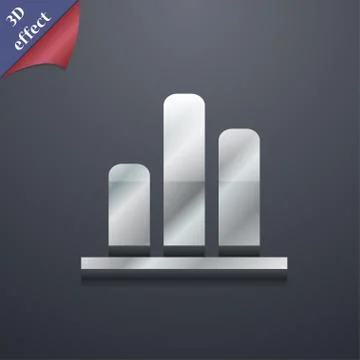 Growth and development concept. graph of Rate icon symbol. 3D style. Trendy, mod Stock Illustration