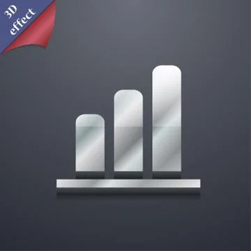 Growth and development concept. graph of Rate icon symbol. 3D style. Trendy, mod Stock Illustration