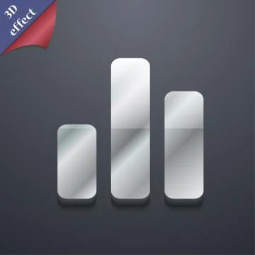 Growth and development concept. graph of Rate icon symbol. 3D style. Trendy, mod Stock Illustration