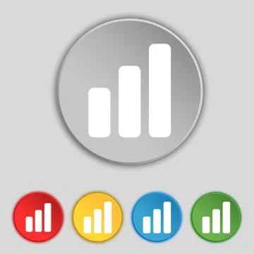 Growth and development concept. graph of Rate icon sign. Symbol on five flat but Illustrazione stock