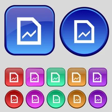 Growth and development concept. graph of Rate icon sign. A set of twelve vintage Illustrazione stock