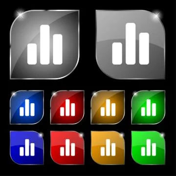 Growth and development concept. graph of Rate icon sign. Set of ten colorful but Illustrazione stock