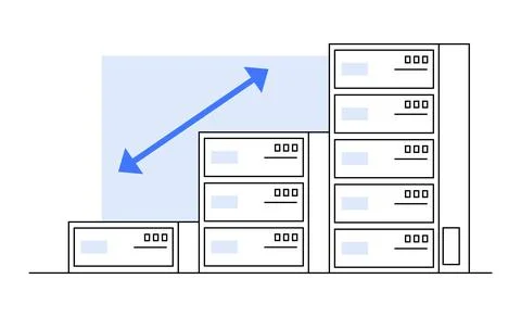 Growth and Expansion of Server Infrastructure and Technology Systems Stock-Illustration
