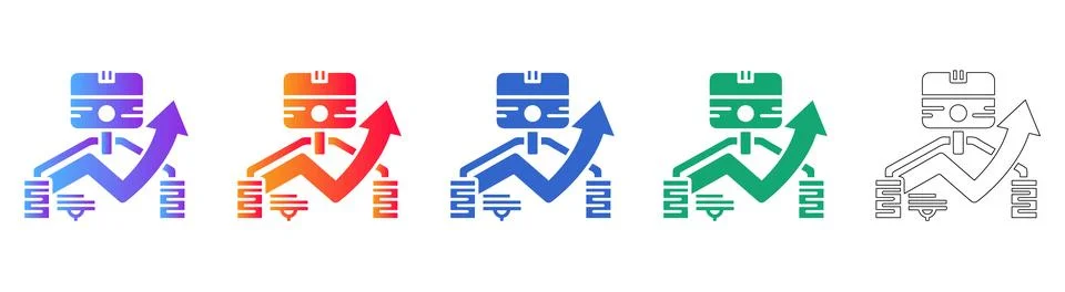 Growth and Performance Analytics Icon Set Stock Illustration