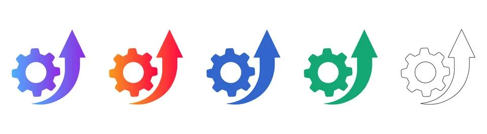 Growth and Performance Optimization Icons Stock Illustration