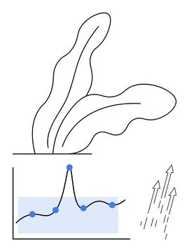 Growth and Progress Natures Influence on Data and Performance Metrics Indic.. Illustrazione stock