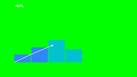 Growth Arrow Climbing Staircase Steps on Green Screen Stock Footage 340828478