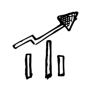 Growth up arrow hand drawing vector Stock Illustration