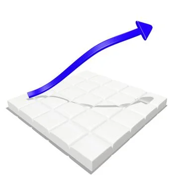 Growth arrow rising from a grid Stock Illustration