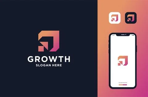 Growth arrow like the rocket logo design inspirations Stock Illustration