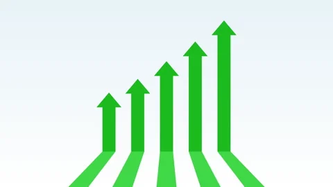 Growth arrows perspective reverse Vídeo Stock 348189302