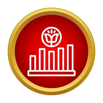 Growth bar chart with flower icon symbolizing development Stock Illustration