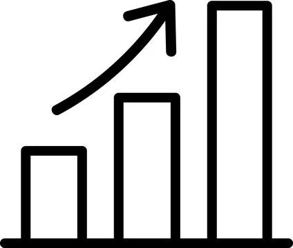 Growth bar chart graph with upward trend Stock Illustration