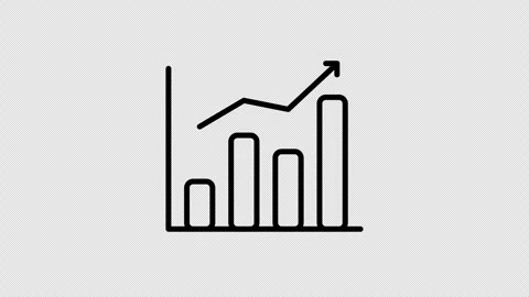 Growth Bar Chart Icon Animation Drawing Reveal Effect 4K Transparent Background Stock Footage 325829407