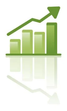 Growth bar chart icon Ilustración de archivo