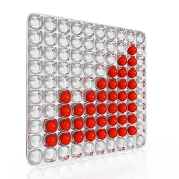 Growth Bar Chart of Red Balls on Silver Tray Stock Illustration