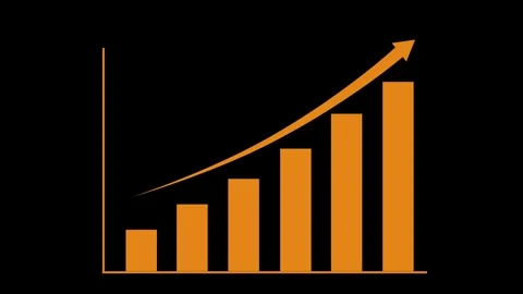 Growth bar chart with upward arrow showing rising business progress and suc.. Stock Footage 337177189